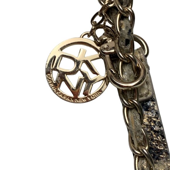 DKNY Metallic Python Print  Leather Convertible Shoulder‎ to Crossbody Bag - Picture 13 of 14
